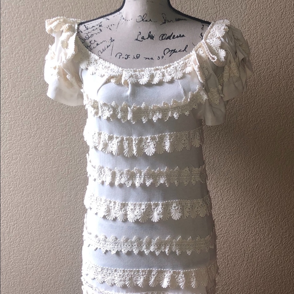 Anthropologie Leifsdottir cream dress.